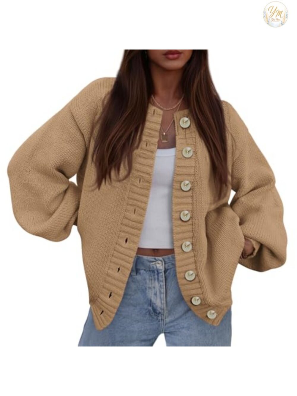 Women's Chunky Ribbed Knit Button Down Cardigan Sweater, Long Sleeve